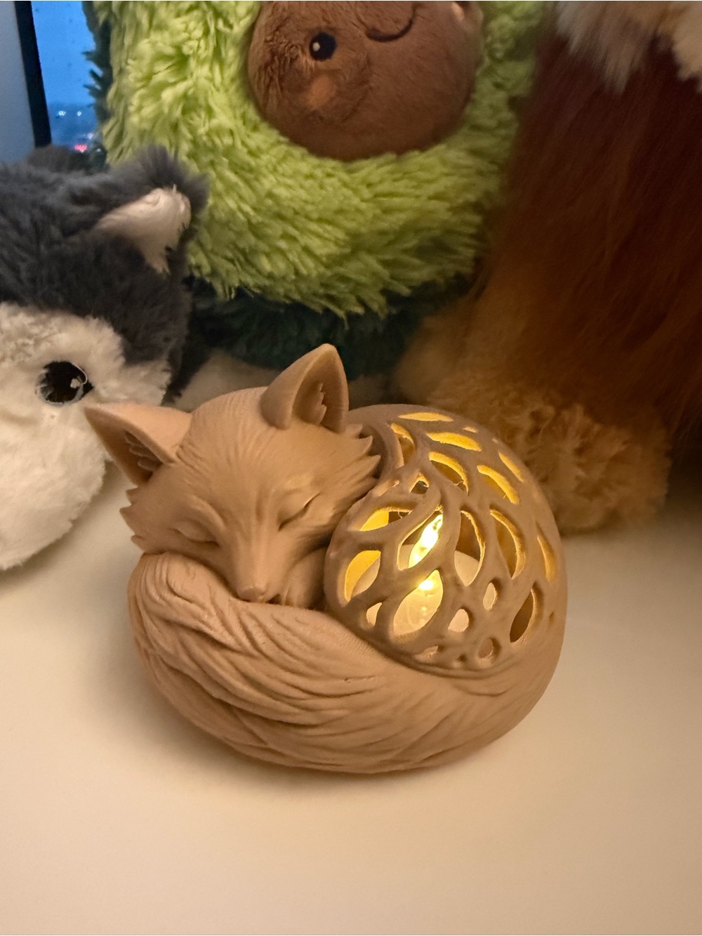 Sleeping Fox Tea Light Holder